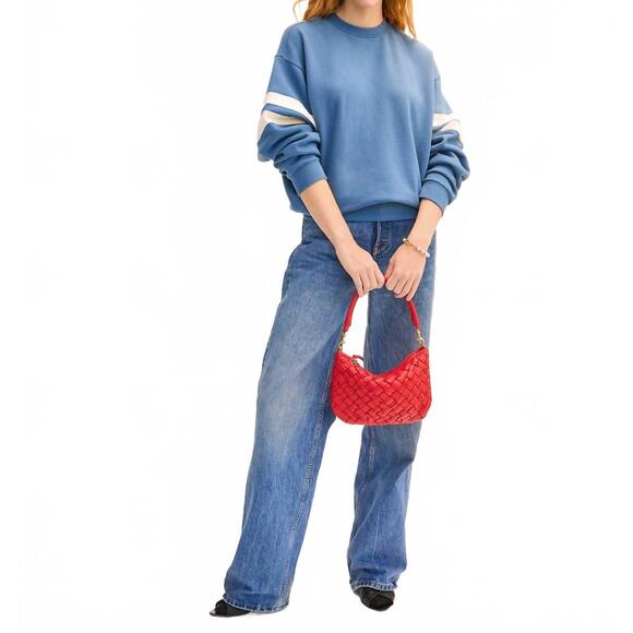 NEW CLARE V. oversized varsity sweatshirt in desert blue - Picture 4 of 5